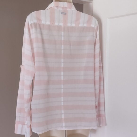 Columbia Women's Pink Plaid Button Down Shirt - MEDIUM - Picture 6 of 6